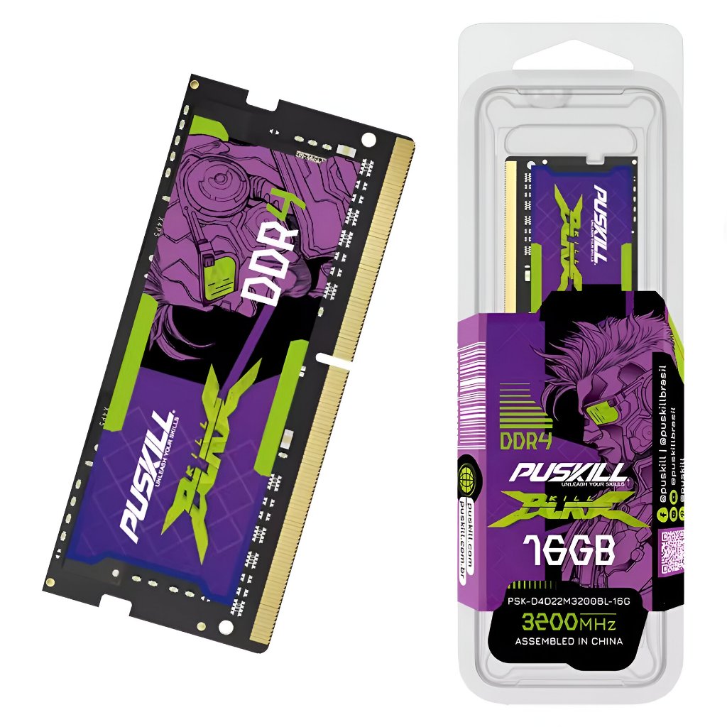 Memória Ram Notebook DDR4 16GB 2400MHz Cl17 Puskill Killblade
