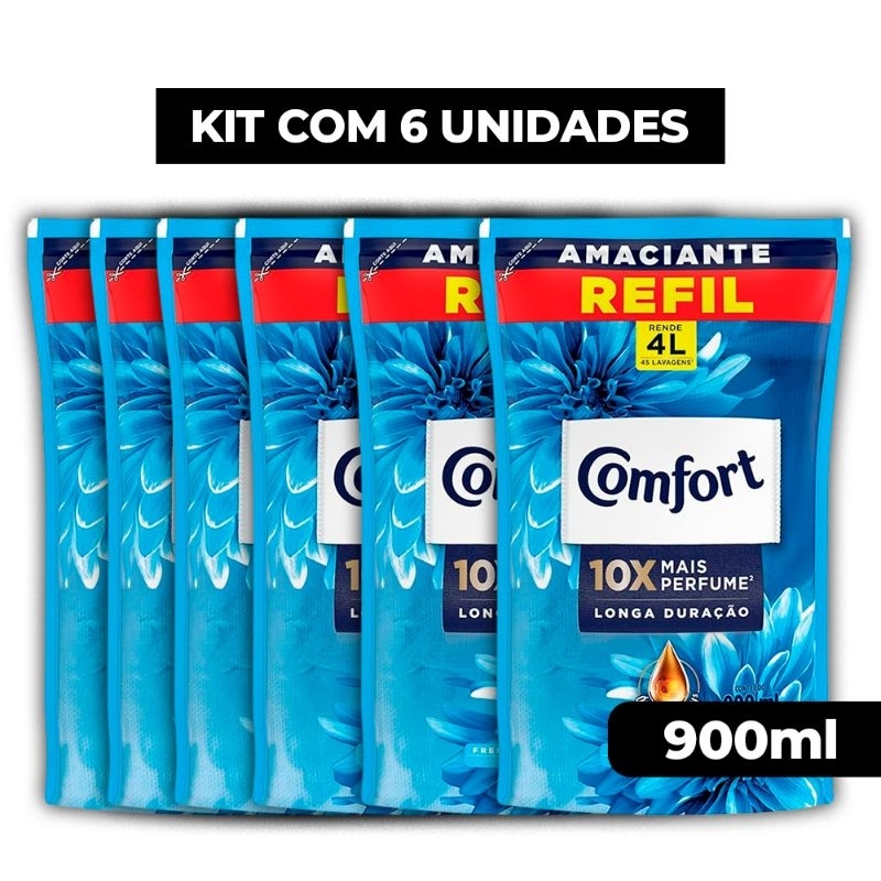 Amaciante Concentrado Comfort Frescor Intenso 900ml Sachê Refil