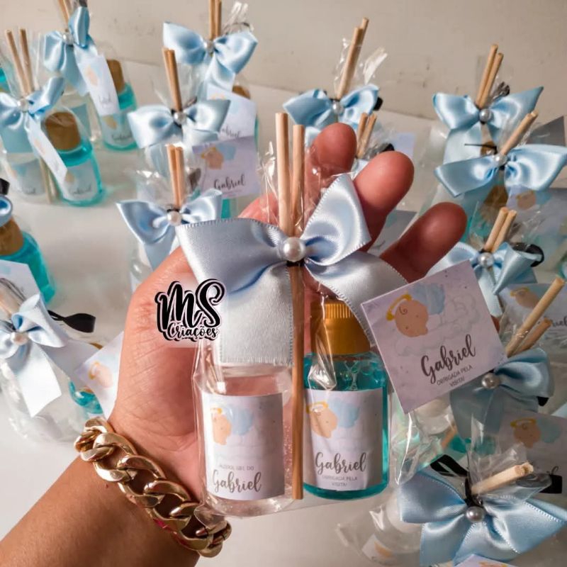 Kit Difusor Ambiente Lembrancinha Chá de Bebe Personalizado bebe neutro ENVIO RÁPIDO
