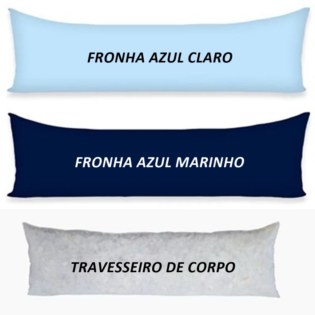 Kit Travesseiro de corpo Xuxão Com 2 fronhas 140 x 40 cm com ziper escondido