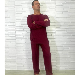 Pijama Suede Masculino Manga Longa Pijama Masculino Inverno Pijama Luxo