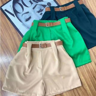 Short Alfaiataria com Cinto com Bolso Cintura Alta Social Feminino PROMOÇÃO em Oferta na Shopee