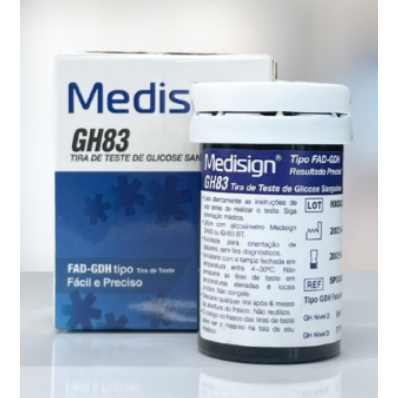 50 Tiras De Glicose Medisign GH83 ou Glicosímetro Medisign GH83
