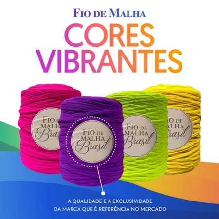 Fio de Malha Brasil - 1Kg - Cores Variadas OFERTA Crochê Residual Bolsa Tapete Lycra Elastano Algod