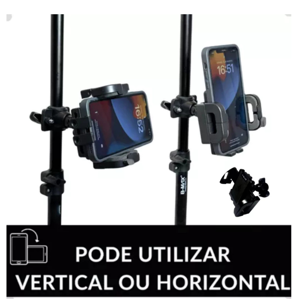 Suporte Celular Universal para Microfone, Partitura e Pedestal O Suporte Celular Universa em Oferta na Shopee
