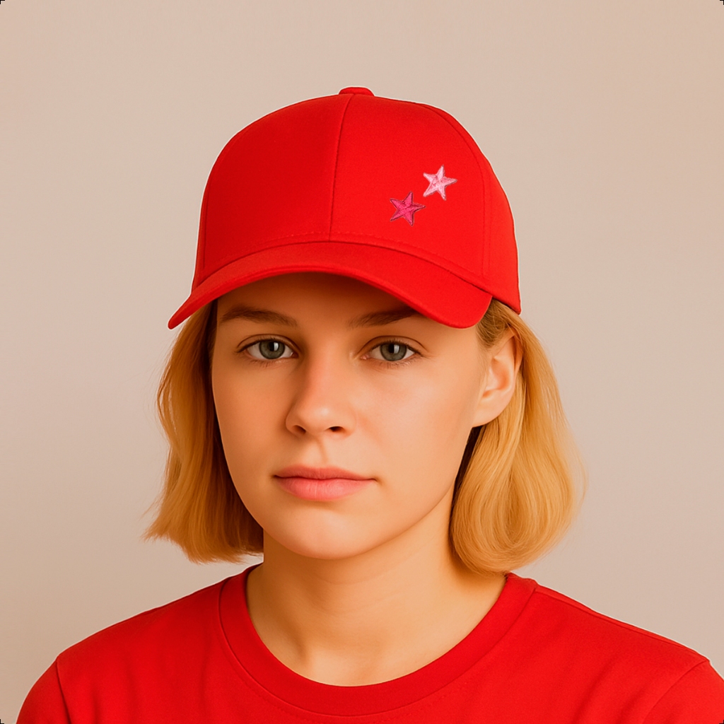 Boné Vermelho Unissex Feminino Masculino Liso Aba Curva Personalizado Bordado