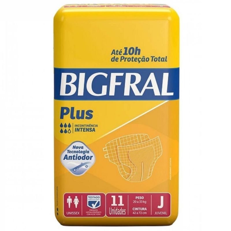 kit 6 pacotes de Fralda Bigfral Juvenil Derma Plus