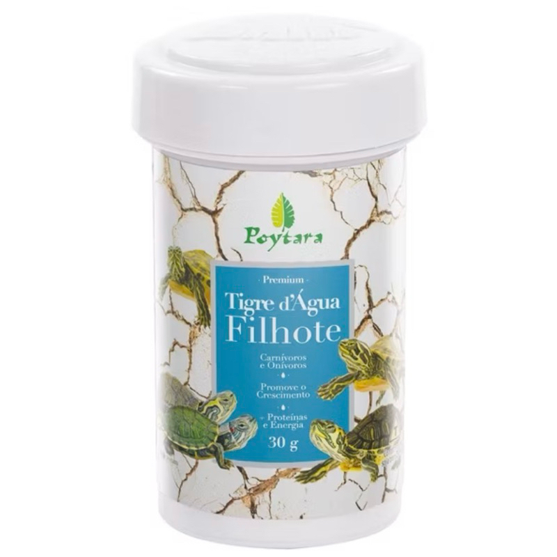 Ração tartaruga Poytara Tigre D’água Filhote  Aquática 30g