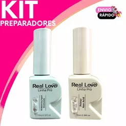 Kit Preparadores Real Love Linha Pro Primer Non Acid e Desidratador PH Balancing - 10ml