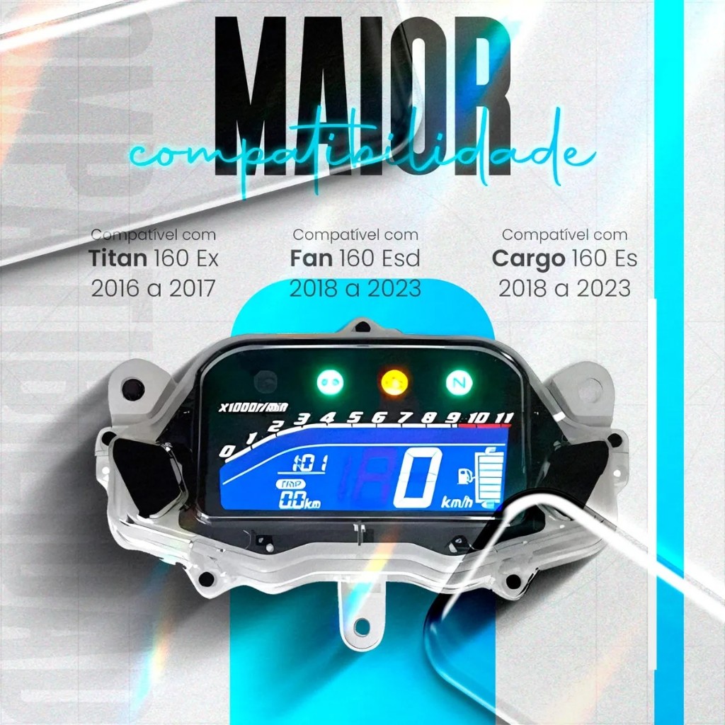 Painel digital de motocicleta para Honda Titan 160 Ex 2016 2017 Cg 160 Fan/Charge 160 2018 2019 2020 Velocímetro