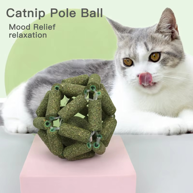Brinquedo Gato Matatabi bolinha Lamber Catnip Limpa Dente