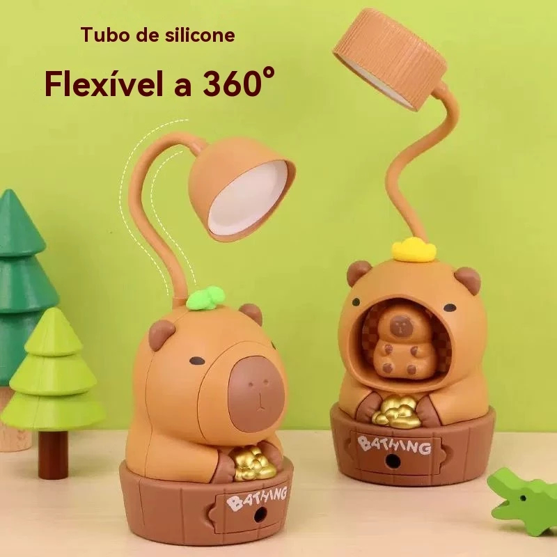 Luminária de Mesa em Forma de Capivara - LED USB Recarregável com Luz Noturna Apontador em Oferta na Shopee
