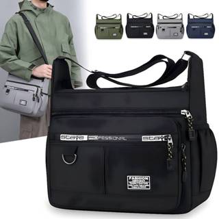 Grande capacidade bolsa de ombro mochila resistente impermeável Nylon saco de masculino crossbody em Oferta na Shopee