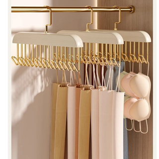 Cabide Multiuso 8 Ganchos de Madeira - Ideal para Guardar Cintos, Gravatas, Cachecóis e Sutiãs V11 em Oferta na Shopee