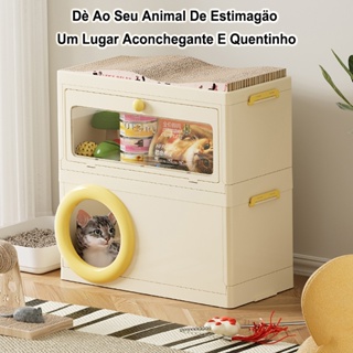 Casinha Plástico para Gatos de Rua com Caixa Areia XXL Empilhável Arranhador  Armazenamento Prático em Oferta na Shopee