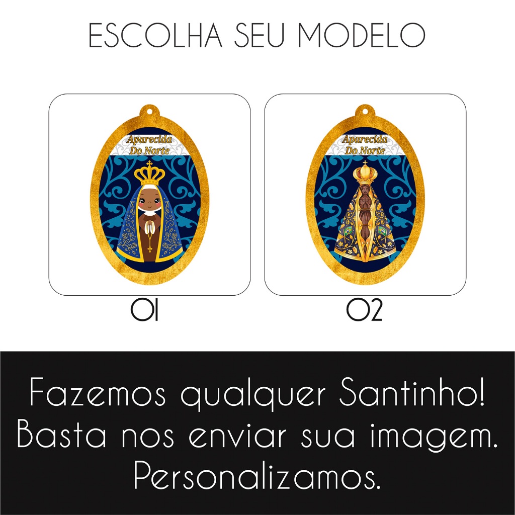 Chaveiro Nossa Senhora Aparecida 10cm Lembrancinha Religioso Decorativo Enfeite Lembrancinhas Cupula