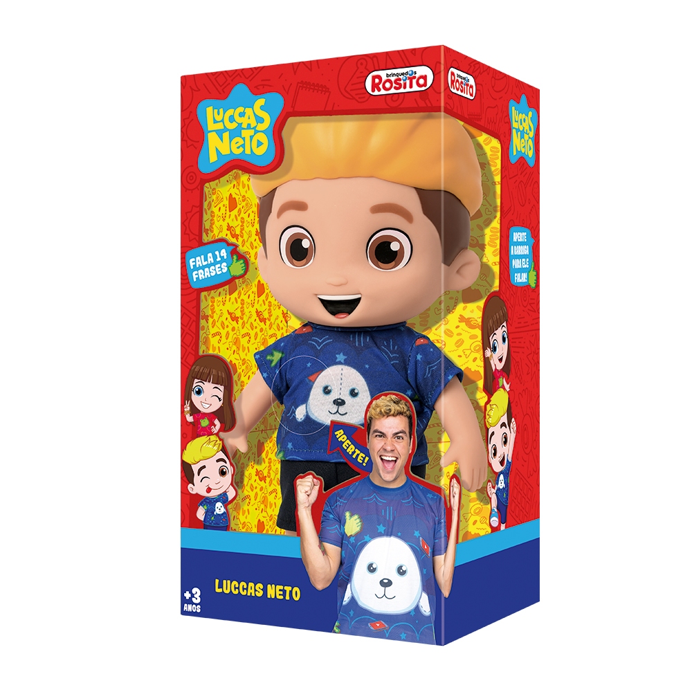 Novo Boneco Luccas Neto Fala 14 Frases Articulado Lançamento em Oferta na Shopee
