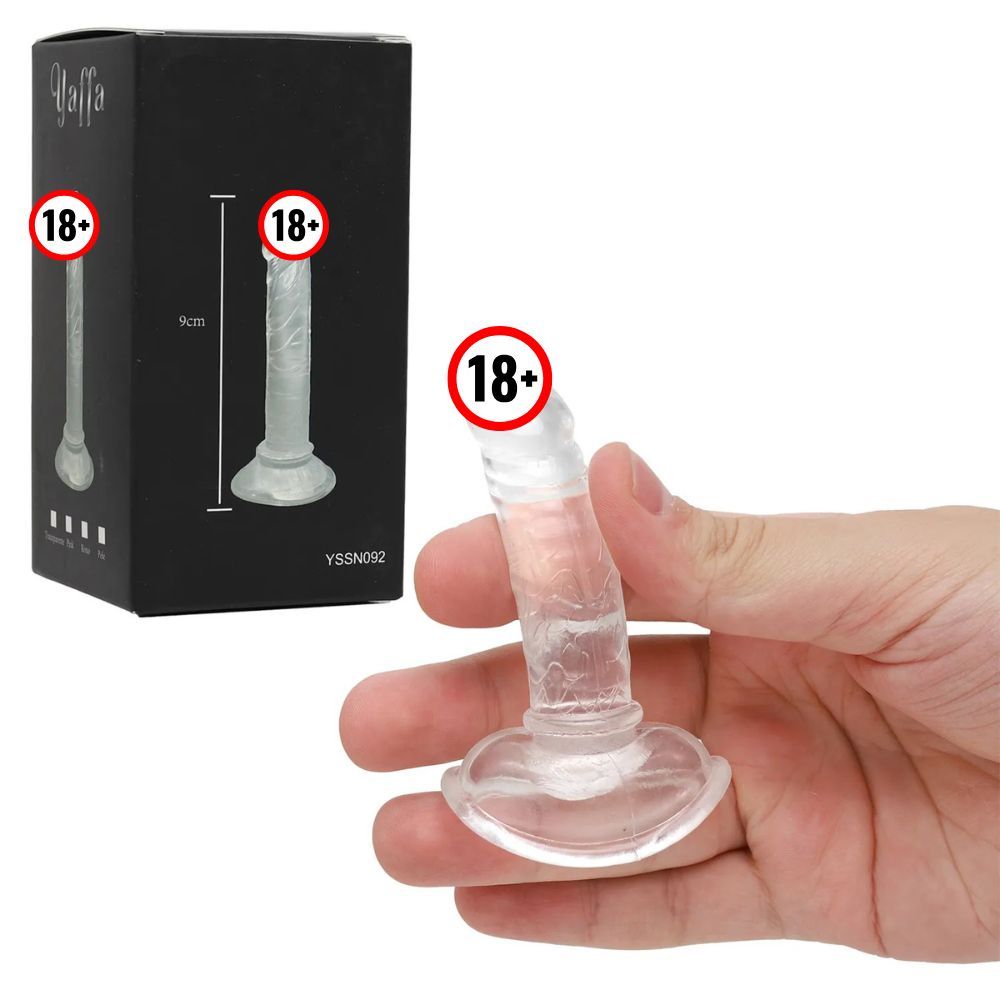 Pênis Pequeno Micropenis Fino Transparente em Silicone Jelly 9x1.5cm em Oferta na Shopee