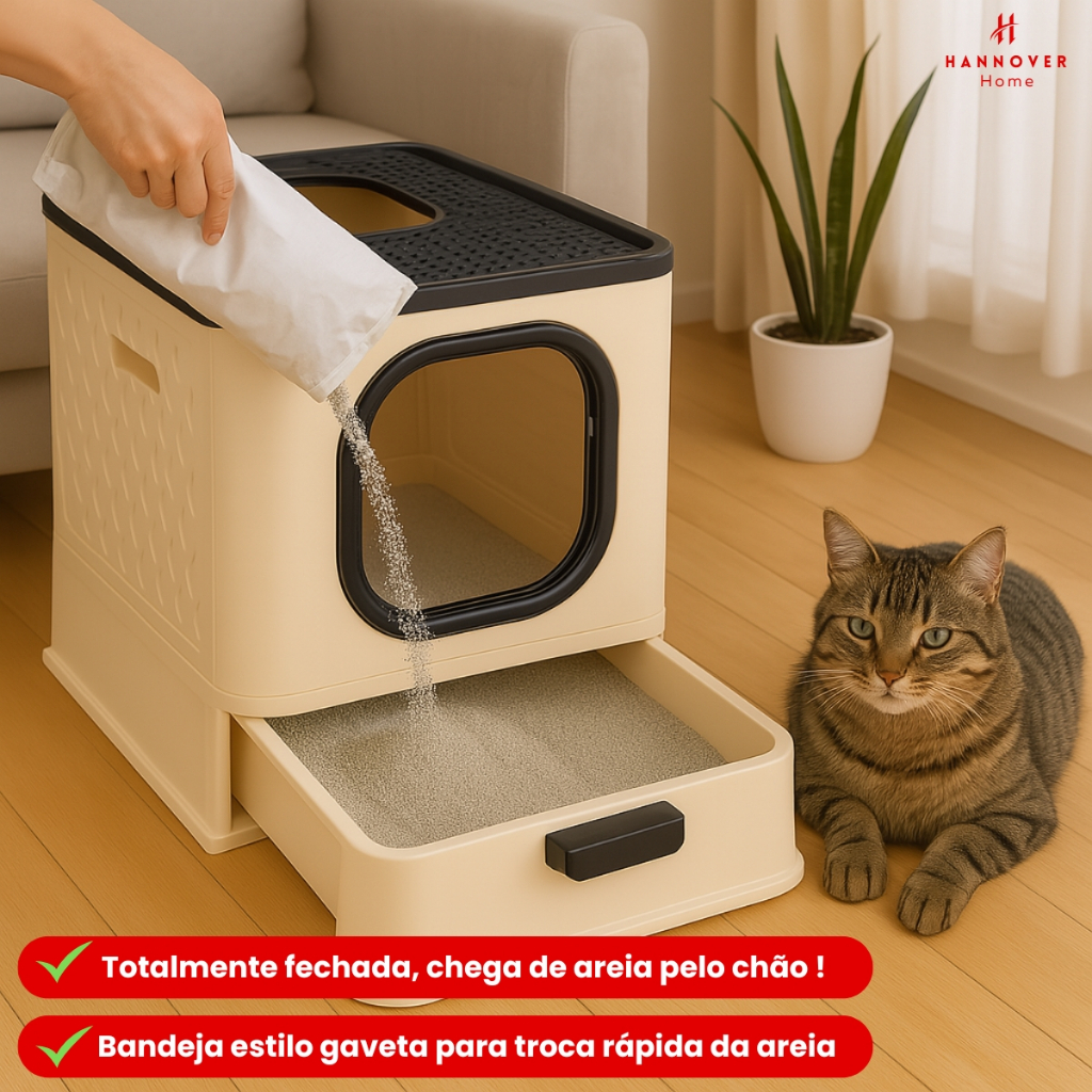 Caixa de Areia Para Gatos Fechada Sandbox Sanitário Furba Fechada e Furba Aberta em Oferta na Shopee
