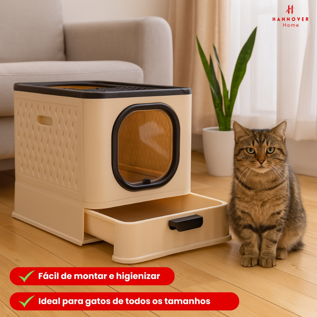 Caixa de Areia Para Gatos Fechada Sandbox Sanitário Furba Fechada e Furba Aberta — imagem 2 de 2