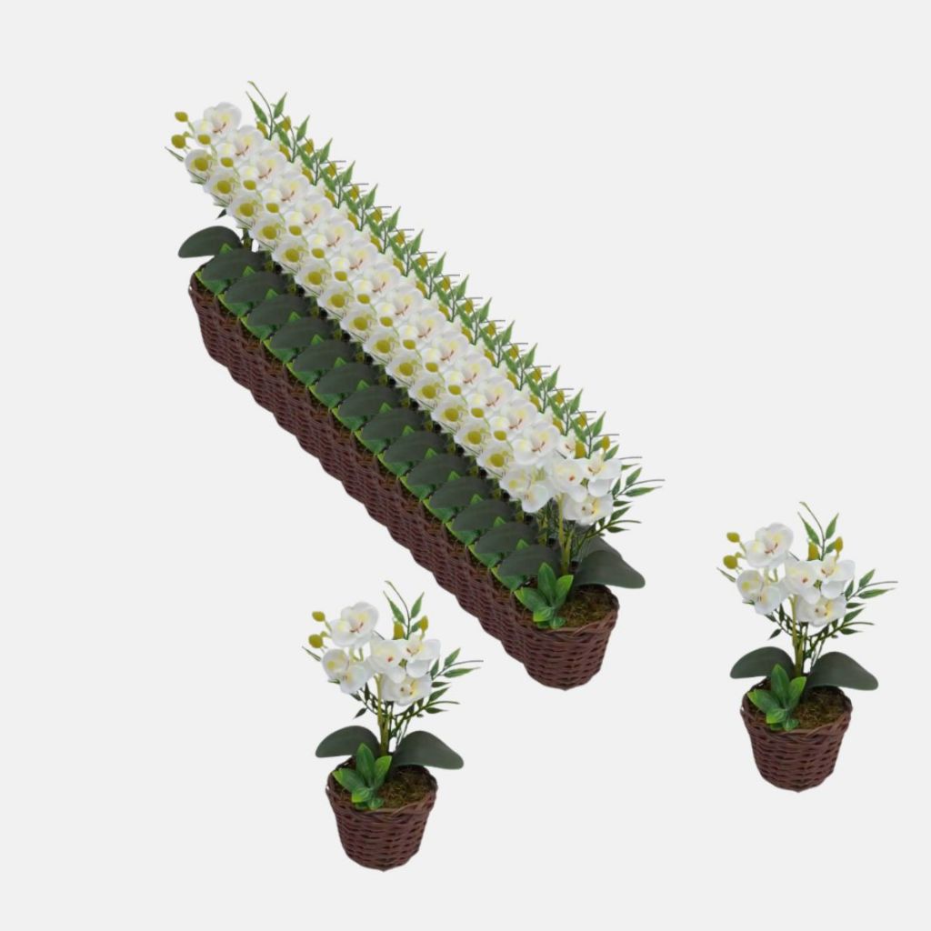 26 Arranjo Orquideas Mini Planta Artificial Decorativa Vaso