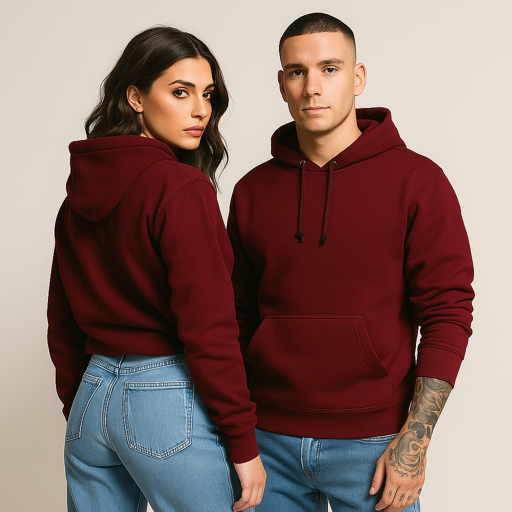 Moletom Liso com Capuz e Bolsos Canguru Estilo Casual Conforto Térmico Garantido Inverno Tendência Feminino e Masculino