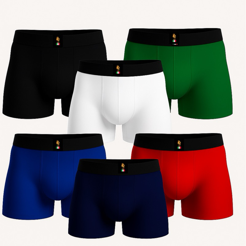Cueca Boxer Microfibra Kit 6 unidades Com forro 100% Algodão  -Lançamento Cueca adulto Premium básica Preta e Branca em Oferta na Shopee