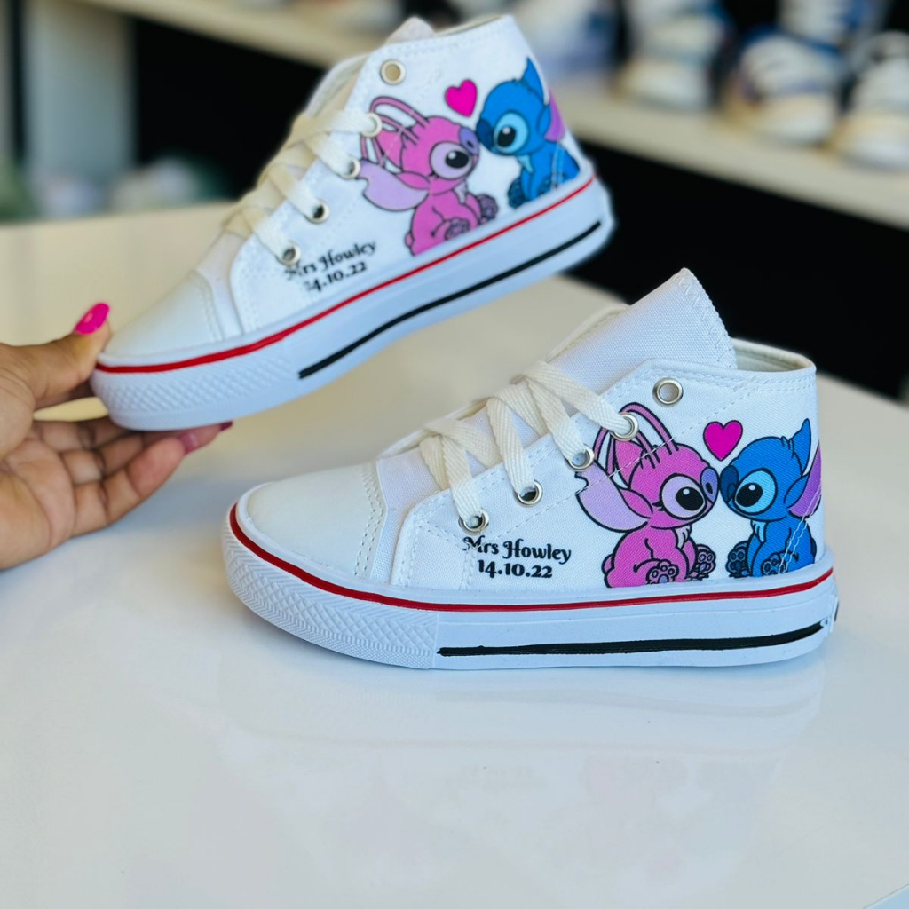 Tênis botinha infantil stitch menina macio confortável resistente envio imediato em Oferta na Shopee