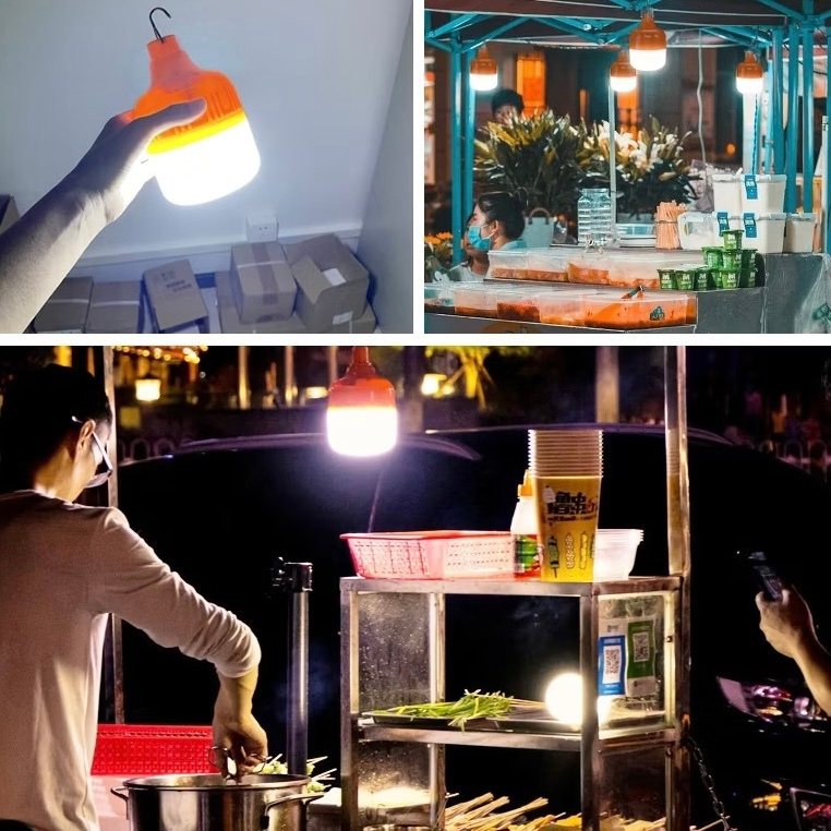 Lâmpada LED de Emergência Recarregável 20W Iluminação Externa Confiável 3 Modos de Iluminação Ambientes Externos Interno