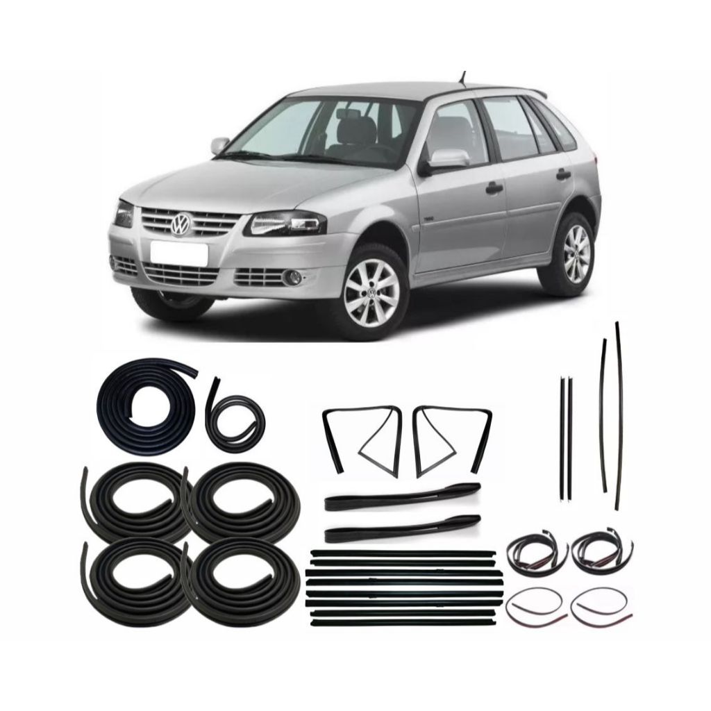 Kit Borrachas Portas Pingadeiras Canaletas Pestanas Externas Internas Frisos Parabrisa Capo P Malas Gol G3 G4 4 Portas
