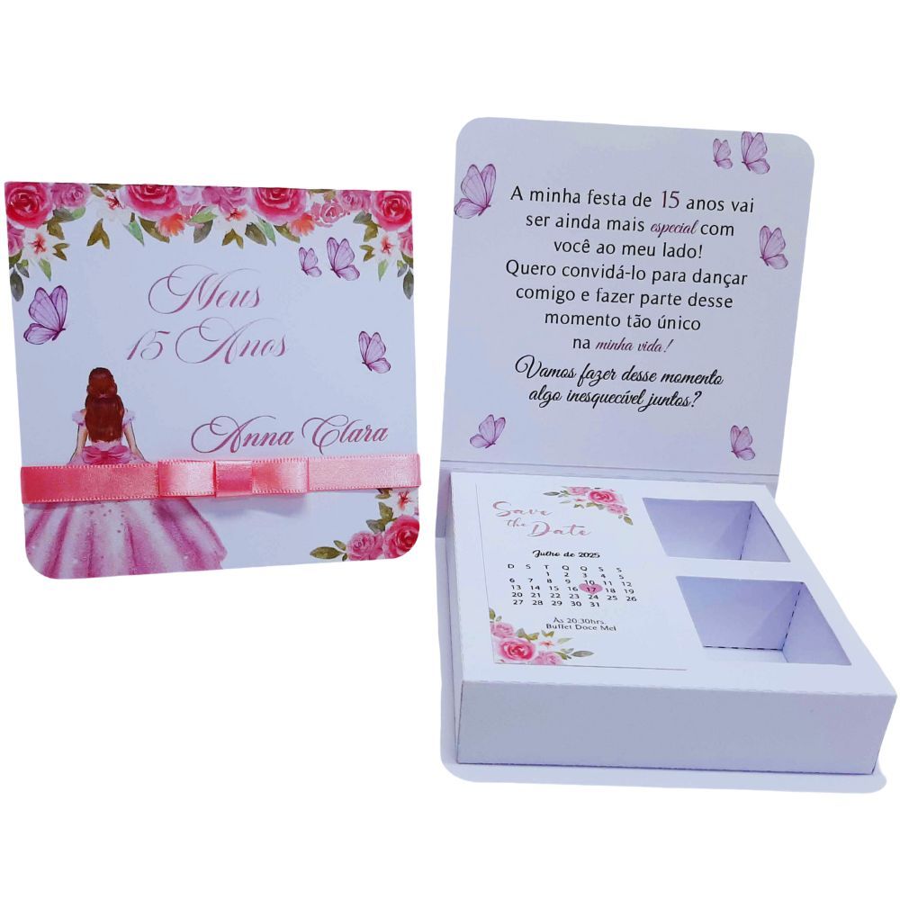 Caixa Convite 15 anos Debutante - Convite Cavalheiro - Convite Dama - Convite Princípe