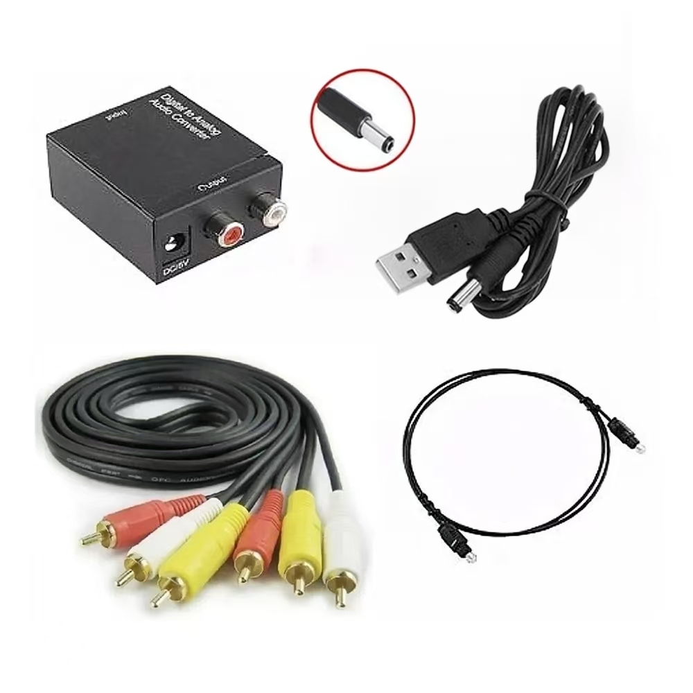 kit Conversor Áudio Digital Analóg Coaxial - Cabos Optico E Rca em Oferta na Shopee