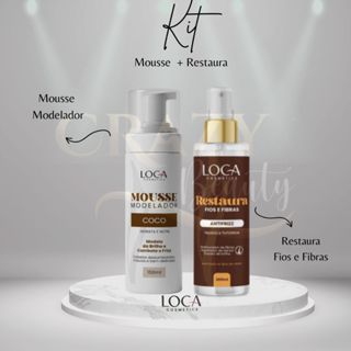 Kit Restaura Fibra 200ml + Mousse Modelador 150 ml - Loca Cosmetics em Oferta na Shopee