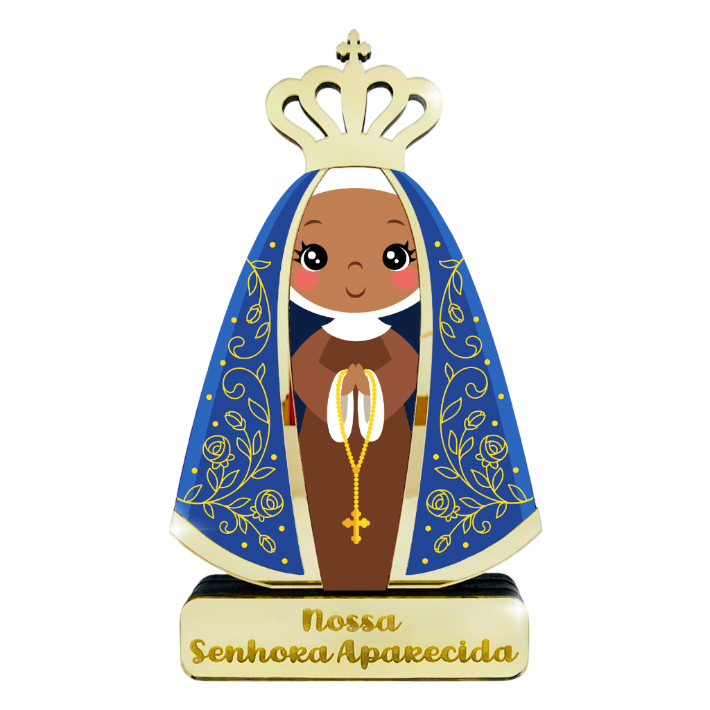 Centro de Mesa Nossa Senhora Aparecida Infantil Baby Santo Santinho 23 cm Enfeite Religioso Católico Fé Devoção Maria Pa