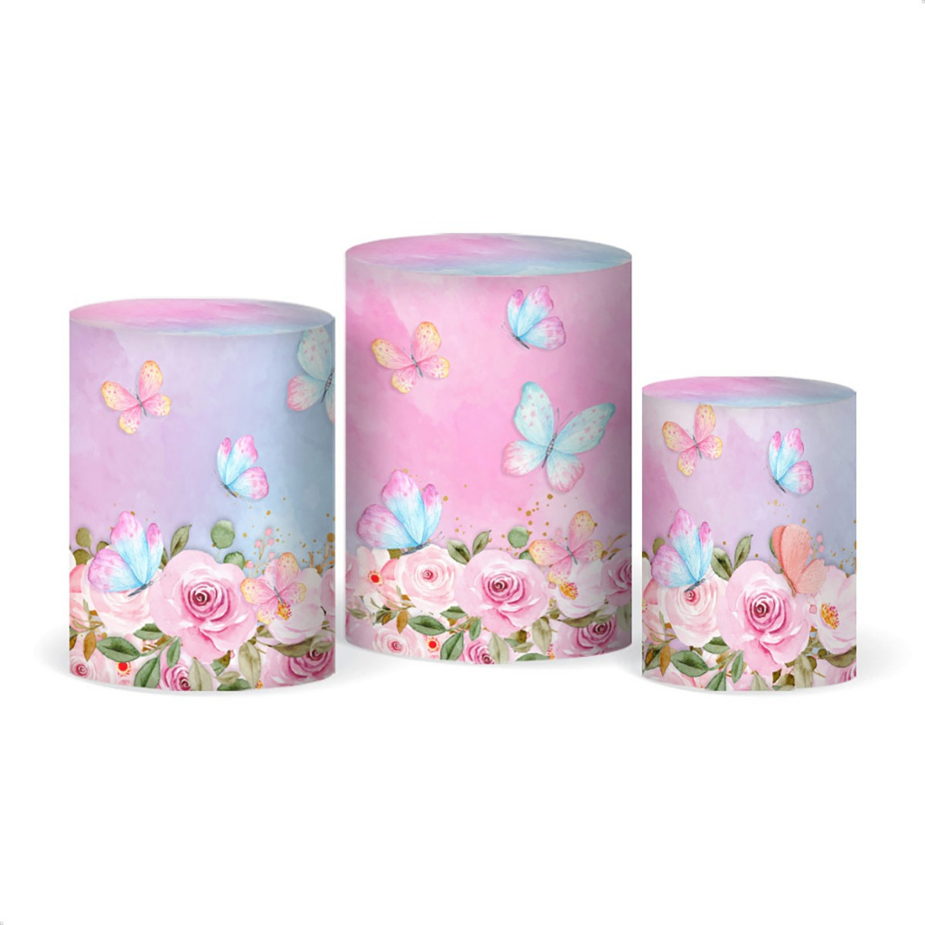 Trio Capas de Cilindros Vest Fácil Helanca Premium Sublimados Tema Borboletas