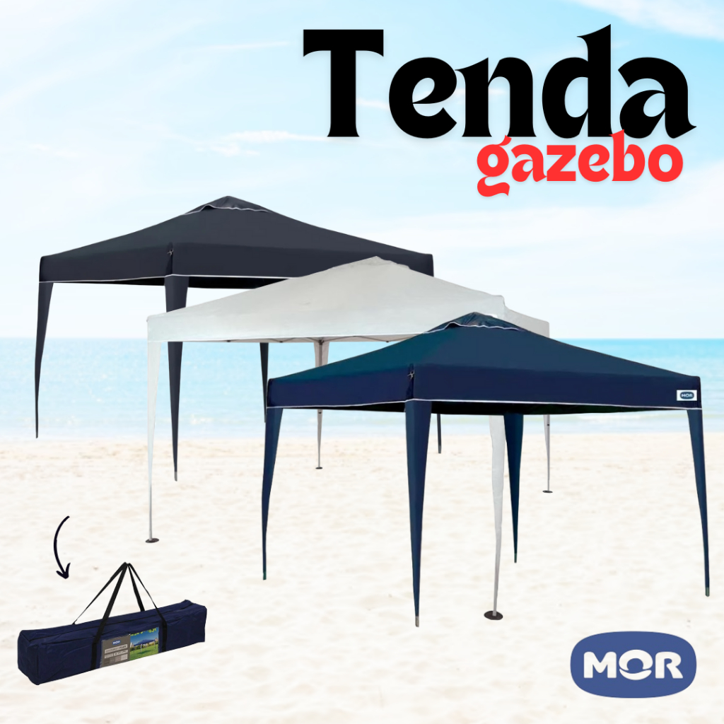Tenda Gazebo X-Flex Oxford 3x3 Metros Azul Preto Branco Mor Piscina Praia Camping - Sports & Outdoors