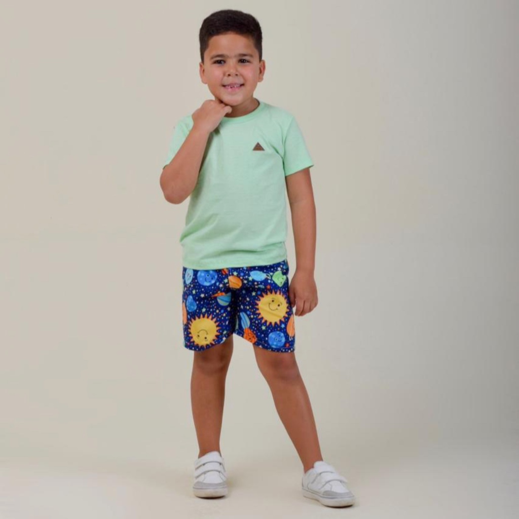 Combo 4 Conjuntos Roupas Infantis Masculinas Estampadas com Tecido Leve e Confortável