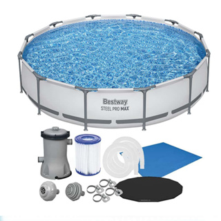 Piscina Estrutural 6473 Litros + Bomba Filtrante + Capa + Forro Bestway em Oferta na Shopee