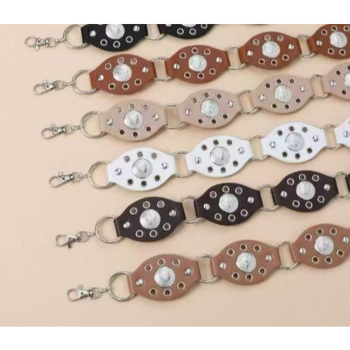 Cinto Feminino Boêmio Chic Estilo Boho Sofisticado Alta Qualidade Oval Com Ilhós