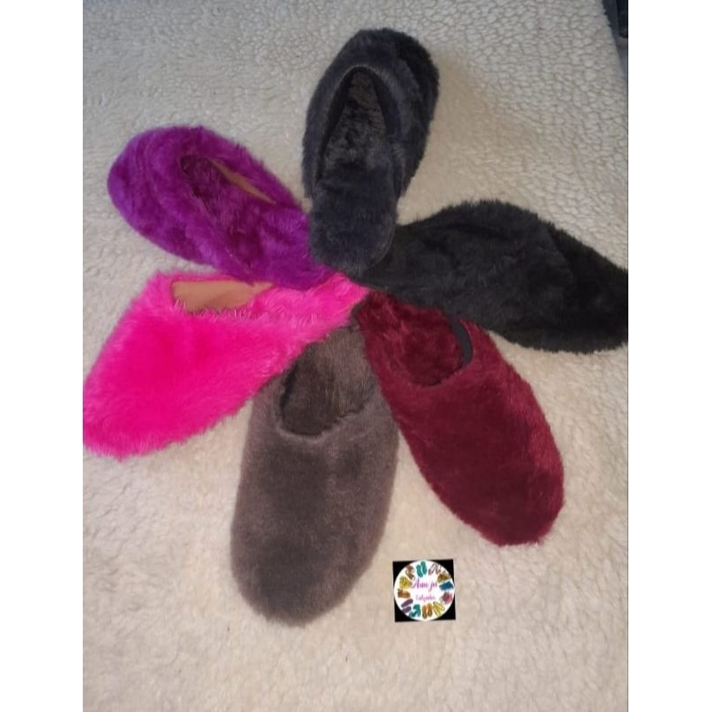 chinelos de lã forrado pelego confortável antiderrapante pantufa frio