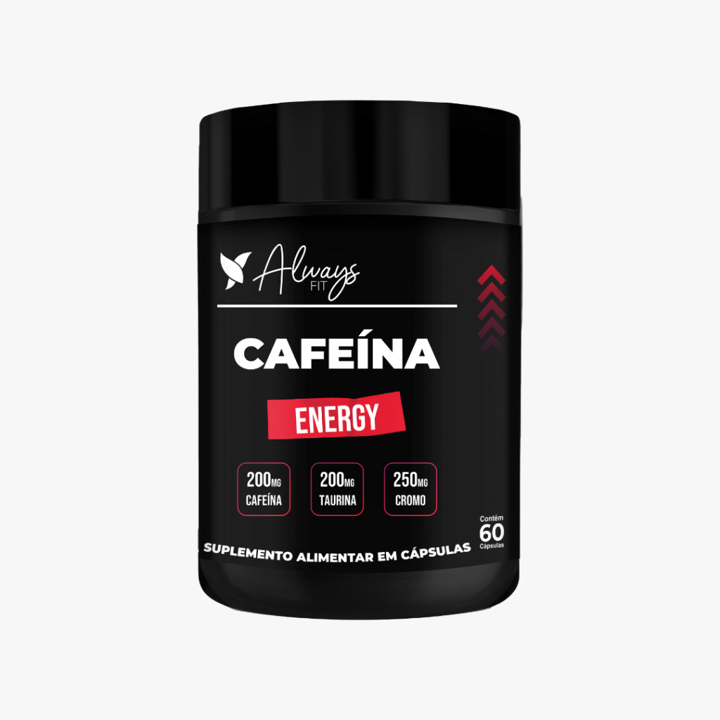 Cafeína Energy - Cafeína 200mg, Taurina e Cromo - 60 Cápsulas - 1 Unidade
