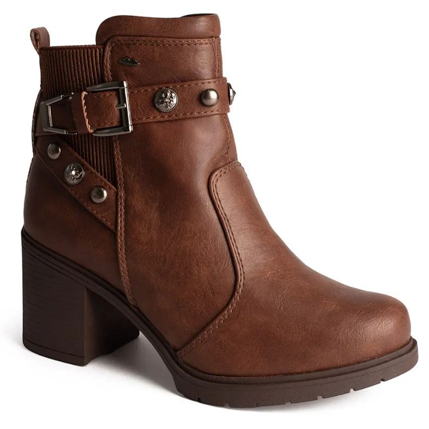 Bota Feminina Coturno Cano Curto Tratorada e Salto Alto Bloco Confortavel Casual Original da Dakota