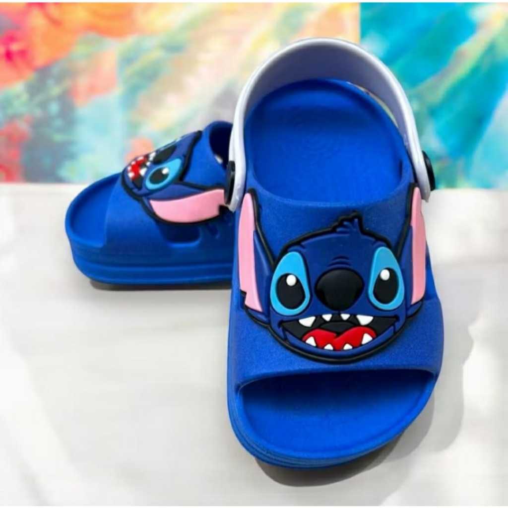 Papete Infantil Menino Stitch Masculino Sandália Divertida Leve Confortável Macia Antiderrapante