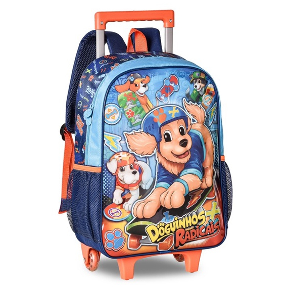 Mochila de Rodas 2em1 Costas Escolar Doguinho Radicais