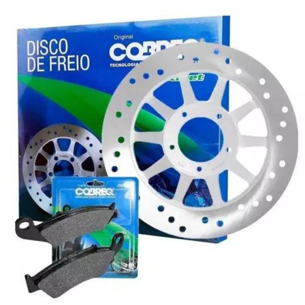Kit Disco Freio Dianteiro + Pastilha NXR 150 BROS 2011 2012 2013 2014 2015 Cobre
