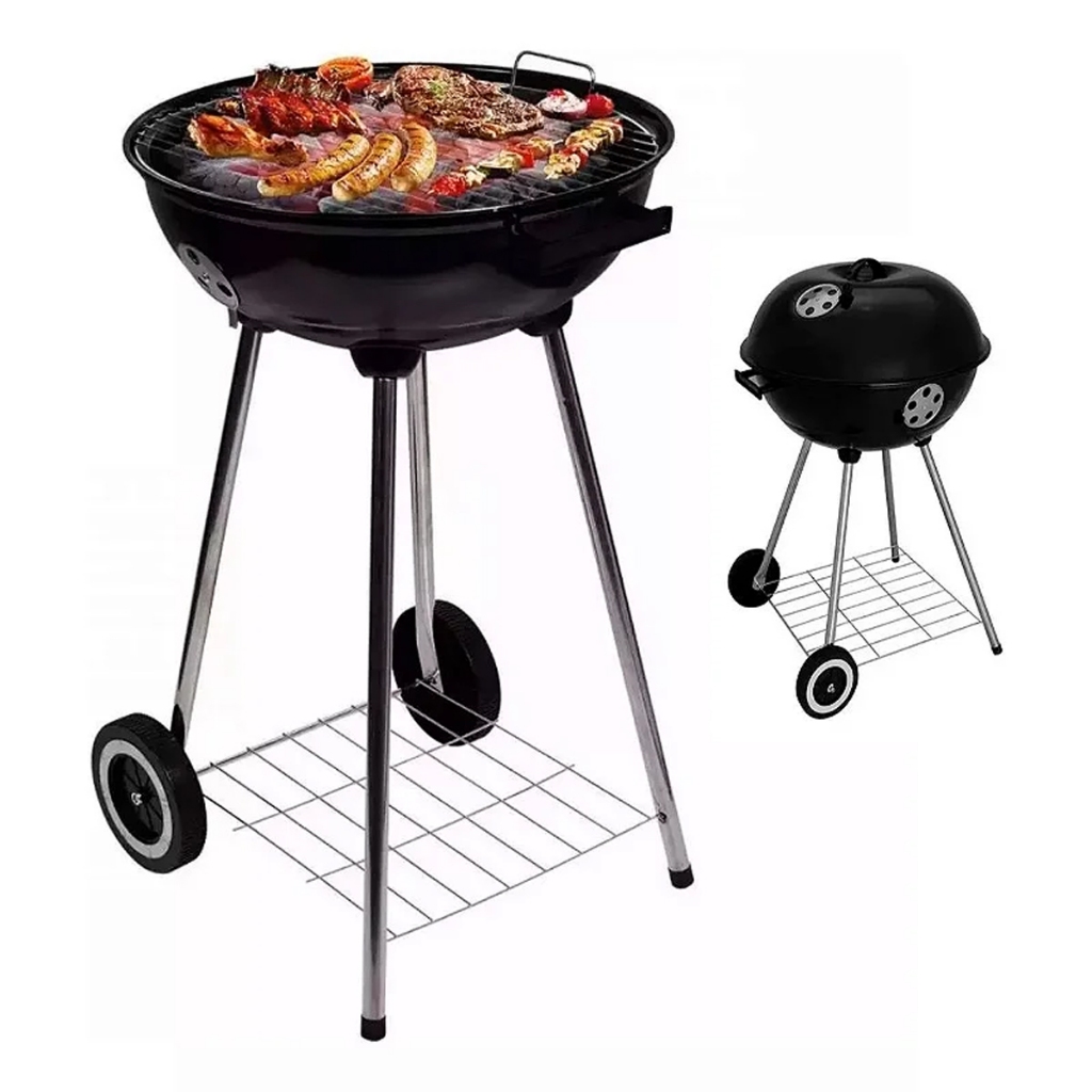 Churrasqueira BEL Arizona Esmaltada a Bafo Portátil com Rodas Preto 257600 em Oferta na Shopee