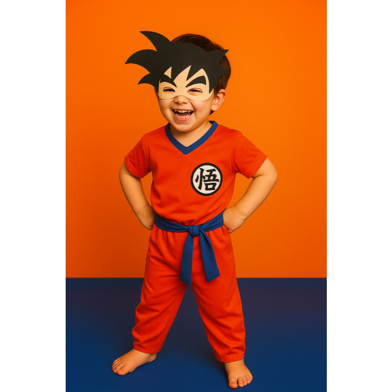 Fantasia Infantil Conjunto Goku Meninos Aniverários Festas Carnaval