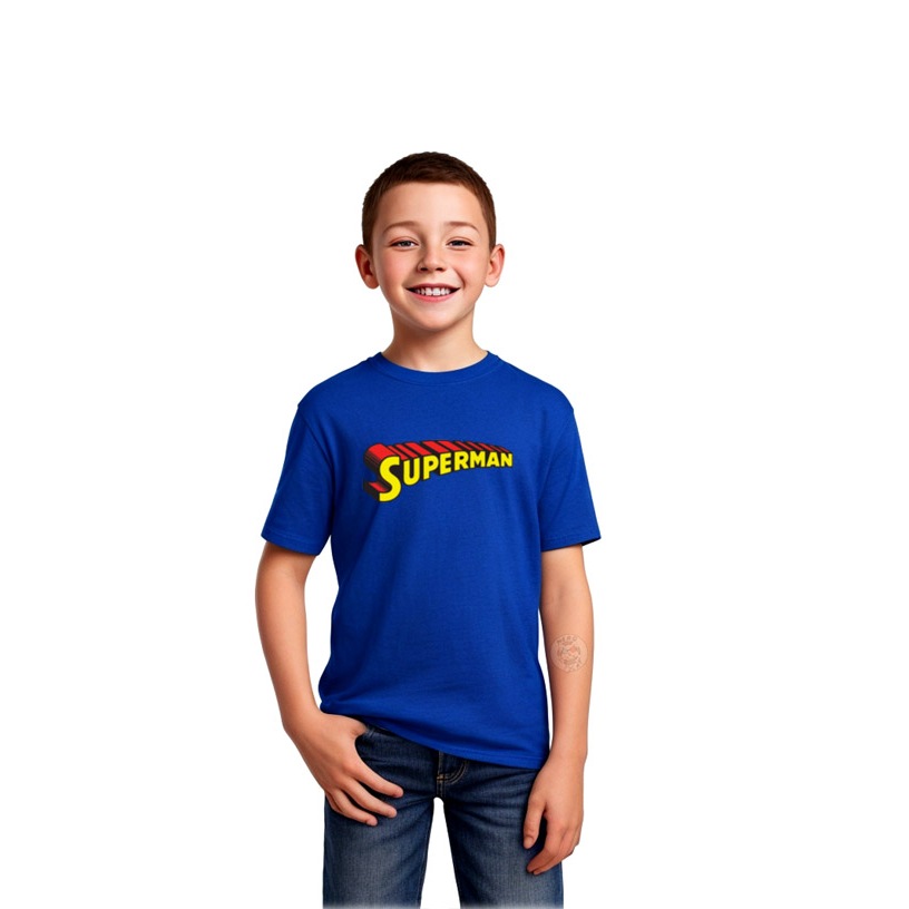 camiseta infantil super homem superman super heroi nostalgic cult retro geek quadrinhos filme serie jogo cartoon clark