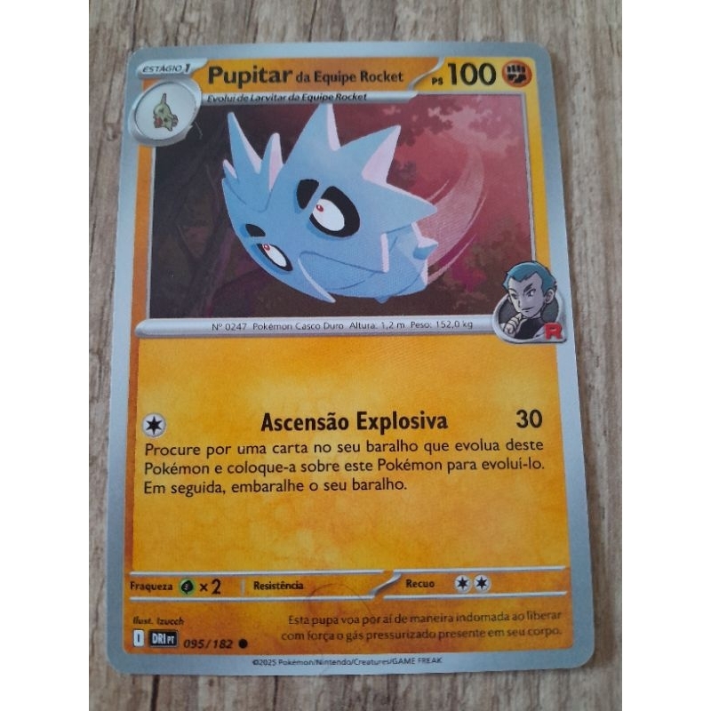 Carta Pokemon Pupitar da Equipe Rocket Rivais Predestinados Original SP