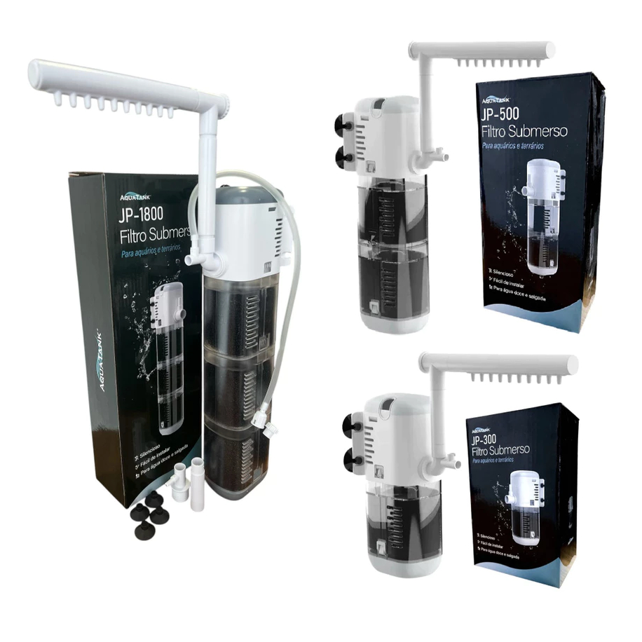 BOMBA SUBMERSA COM FILTRO INTERNO AQUATANK 500l/h 1800l/h em Oferta na Shopee
